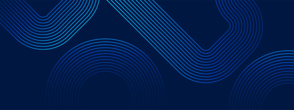 Abstract blue curved line pattern. Digital technology gradient background. Modern network theme. Minimalist linear geometric art. Vector illustration