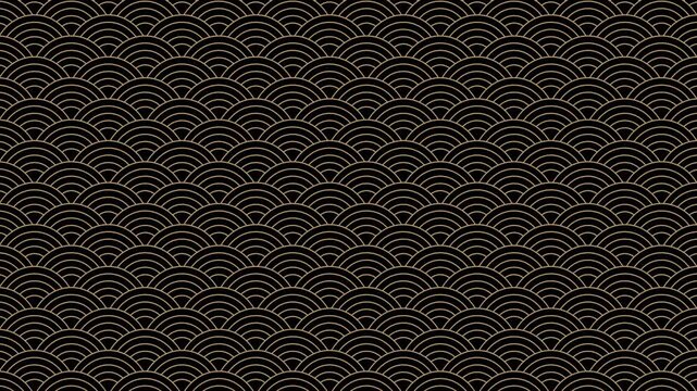 Luxury Black Gold Wave Pattern Seamless Loop