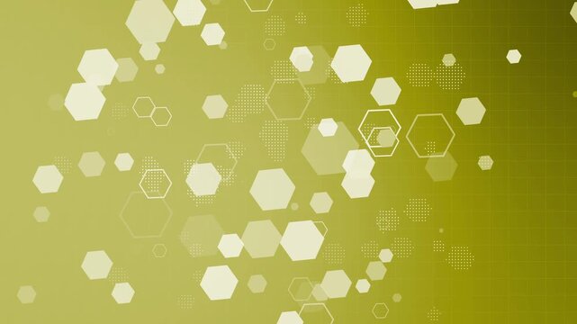 Abstract background with glowing hexagon shapes and soft geometric pattern animation