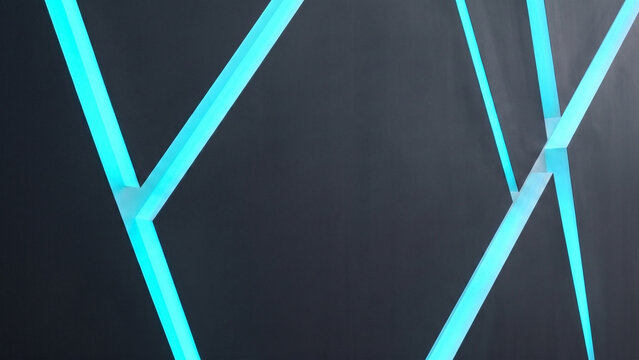 Cyan Neon Geometric Lines Abstract Background