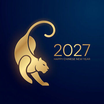 Golden monkey for 2027 Chinese New Year celebration background