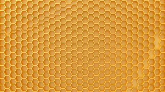 Golden Hexagonal Honeycomb Grid Seamless Texture Background