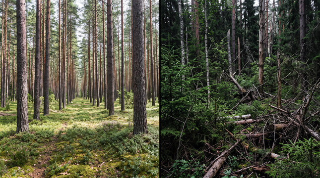 Managed and unmanaged forest comparison