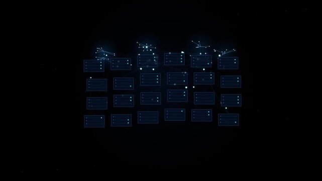 Relational Database Table Grid Network Server Motion Graphic