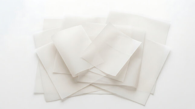 Stack of white paper sheets on a flat surface