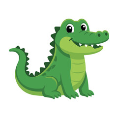Fototapeta premium Cute cartoon alligator mascot character illustration