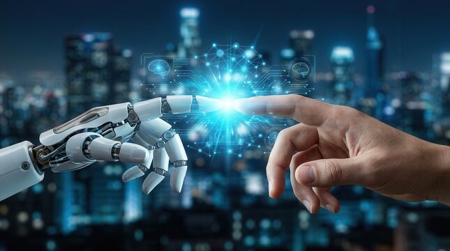 Robotics and machine learning integrated through artificial intelligence for automated operations.