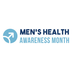 Obraz premium Men health month quote blue