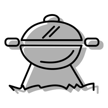 Gray bbq grill icon