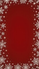 Naklejka premium Festive red snowflake border