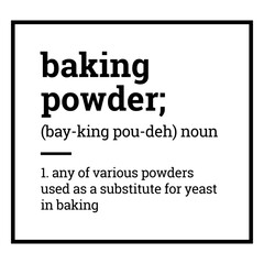 Obraz premium Label pantry baking powder definition