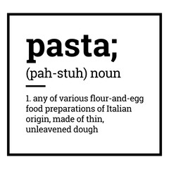 Fototapeta premium Label pantry pasta definition