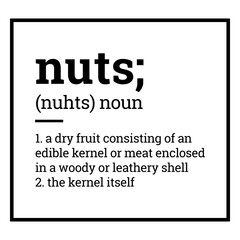 Obraz premium Label pantry nuts definition