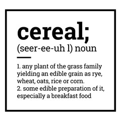 Obraz premium Label pantry cereal definition