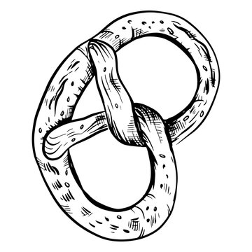 Twirly pretzel bread drawn