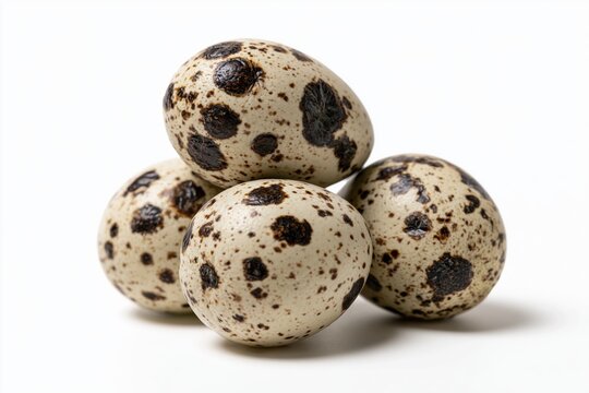 The Speckled Quail Eggs in a Minimalist White Studio Still Life
