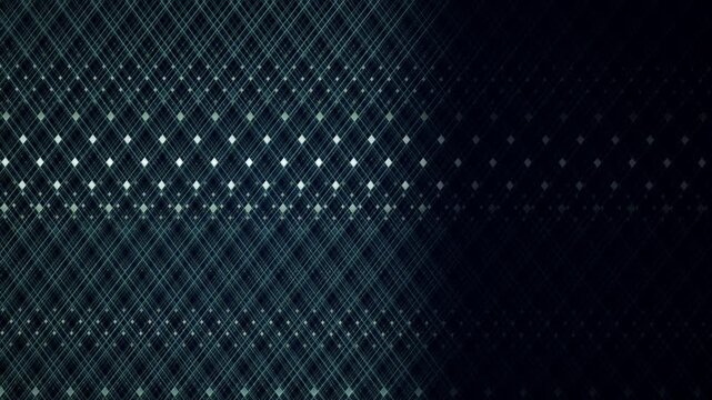 Seamless Looping Digital Grid of Glowing Diamond Shapes with Intersecting Lines