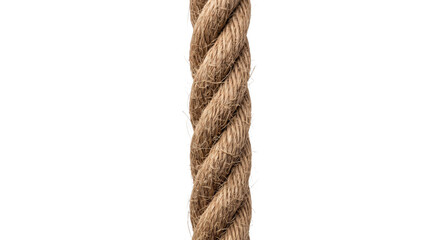 Thick natural fiber rope twisted tightly, isolated on a white background © Sapphire