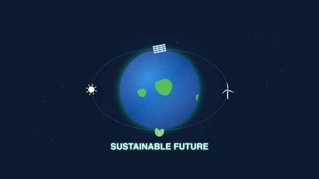 Set of 13 Global Green Energy and Sustainable Ecology Icons Animated in 4K 60fps 16:9 Aspect Ratio