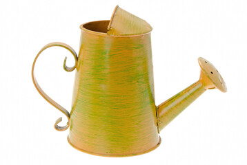 Decorative Vintage Style Yellow and Green Metal Watering Can © Tania