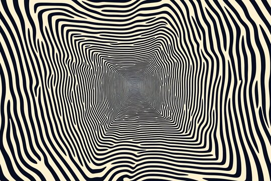 Optical Illusion Tunnel Pattern Abstract Black White Geometric Design
