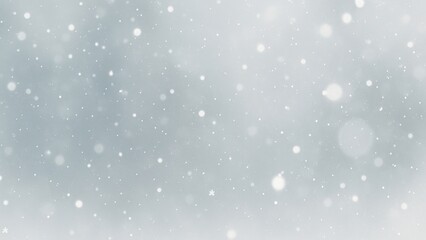 Fototapeta premium Serene snowfall on gray background.