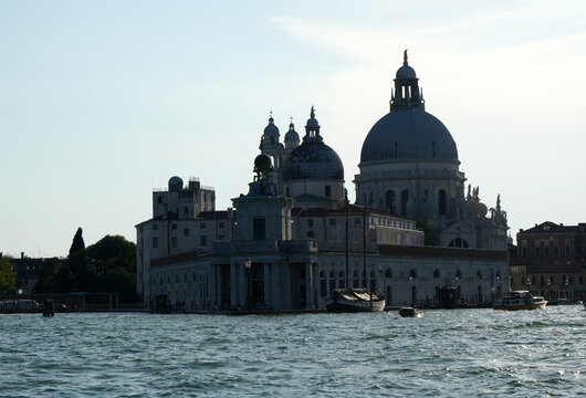 Silhouettes of the Basilica di Santa Maria della Salute in Venice