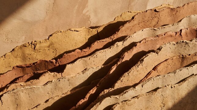 Earthy Terracotta Desert Rock Layers and Stratified Stone Texture
