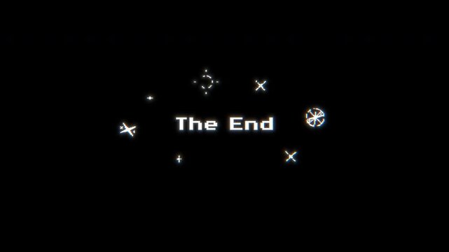 レトロなドットのThe Endの文字が現れて、周りをキラキラと星が光る