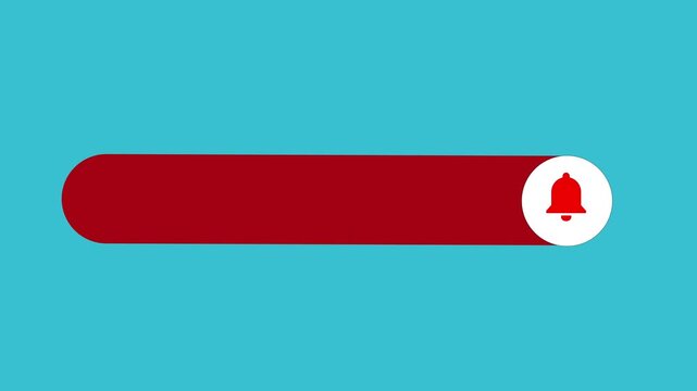 Notification Bell Button Animation with Red Bell Icon on Toggle Bar, Social Media Alert and Reminder Concept for Website, Mobile App, Digital Marketing and User Interface Design