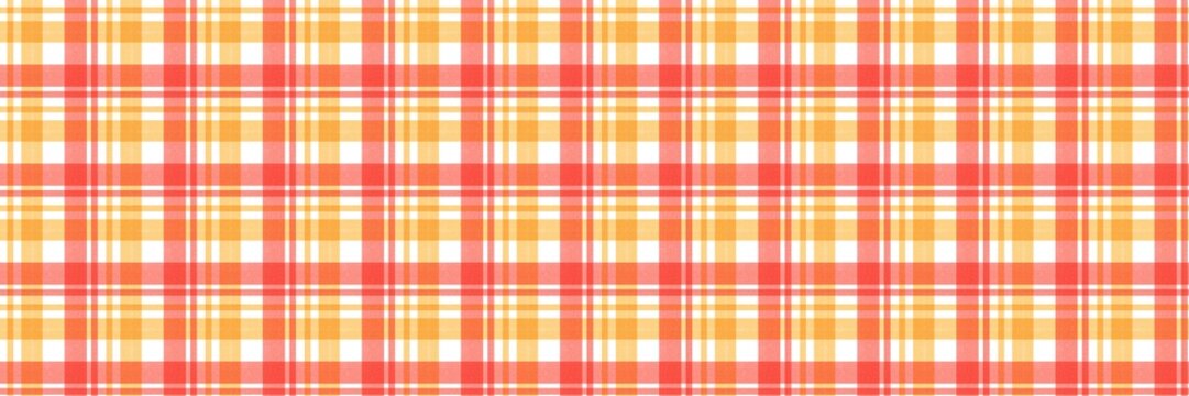 Seamless orange and red plaid tartan pattern background vector illustration for fabric or banner