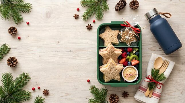 Festive bento box lunch a delicious and healthy christmas meal for a joyful holiday season