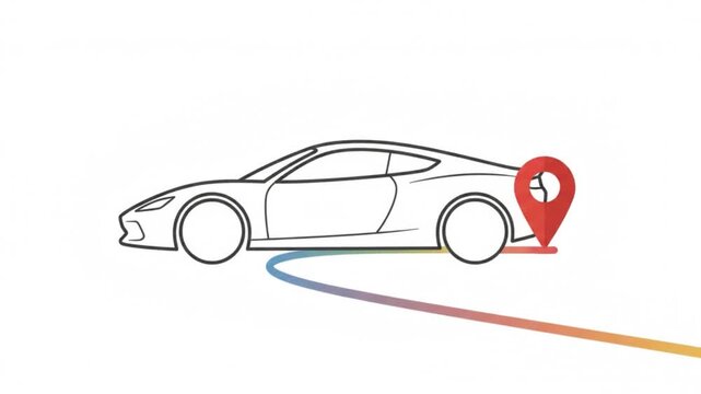 Generic Supercar Navigation Route Animated Vector Icon