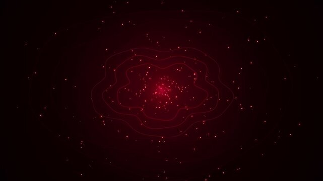 Stylish red geometric flower mandala light effect animation