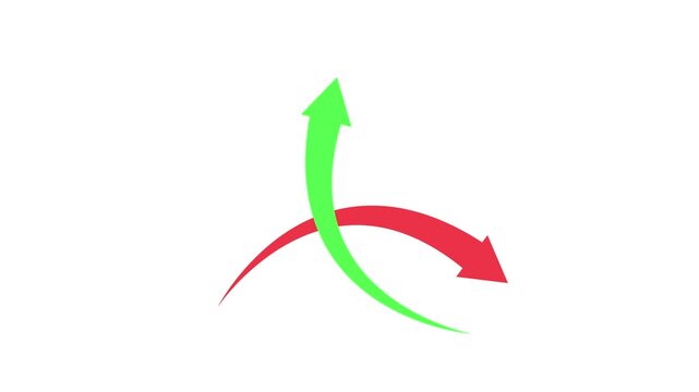 Two curved arrows pointing in opposite directions minimal animation