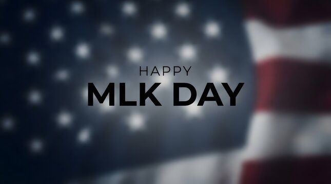 Happy martin luther king jr day with an american flag background