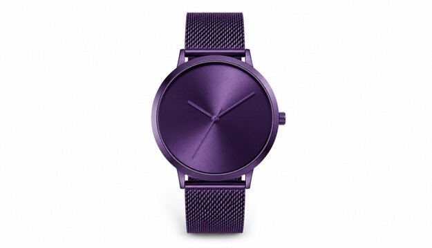 Analog wristwatch mockup with metal mesh strap for fashion product presentation.
