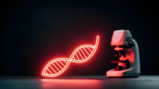 engineering laboratory with illuminated DNA chambers and advanced biotechnology workstations