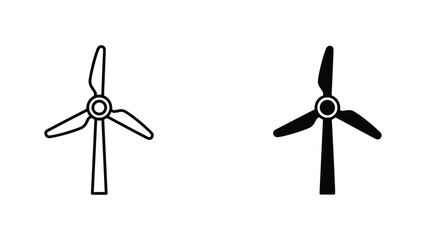 Wind energy turbine icon set for renewable power and sustainable utility and technology visuals © Fatema