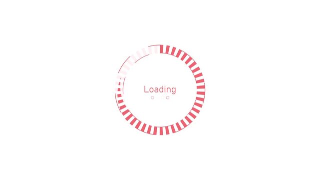 Minimal circular loading indicator and the word loading animation, Waiting progress and system startup