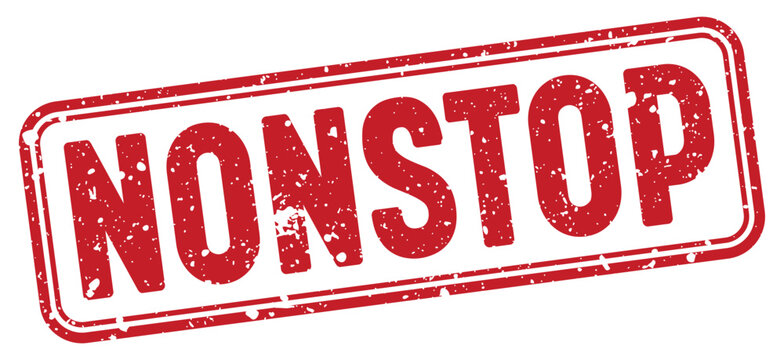 nonstop red grunge stamp with no background. nonstop stamp
