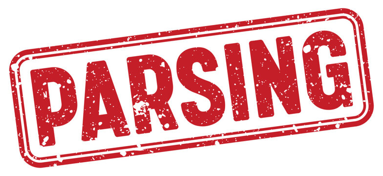 parsing red grunge stamp with no background. parsing stamp