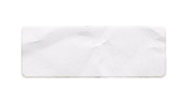 Blank white glued paper banner on transparent background.