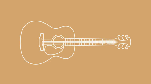 Acoustic guitar outline illustration
