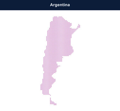 Argentina country outline map vector illustration