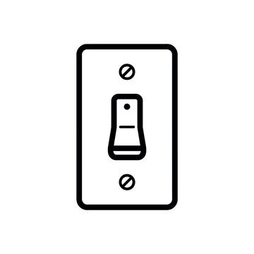 Light switch in off position against white background Vector Illustration