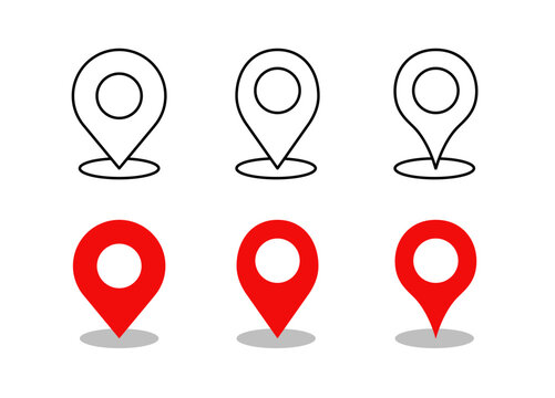 Location pin icon vector set. Map pointer vector. Navigation marker. Location pointer set. Flat design.