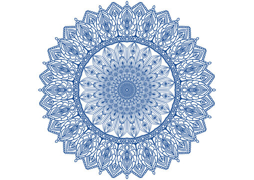 blue round lace doily