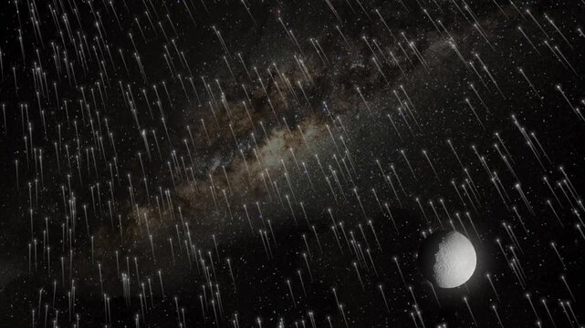 a Stars Mountain Moon Galaxy animation