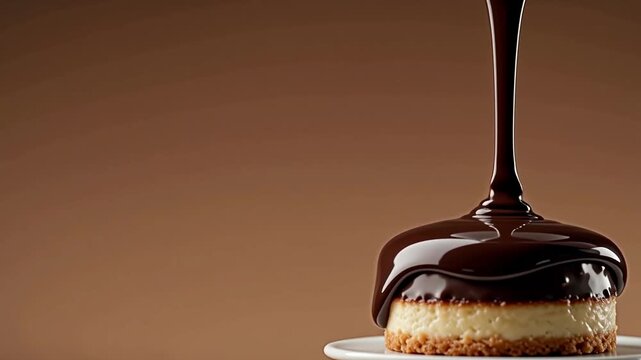 Melted Dark Chocolate Flowing with Rich Glossy Texture